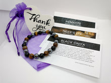 Tiger's Eye, Hematite, Black Onyx Gemstone Power Healing Bracelet