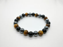 Tiger's Eye, Hematite, Black Onyx Gemstone Power Healing Bracelet