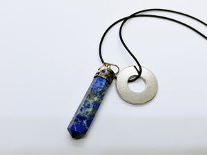 Necklace with Lapis Lazuli Crystal Pendant