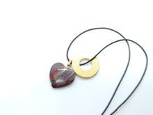 Necklace with Tiger Iron Heart Pendant