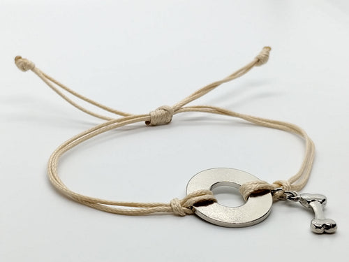 Classic Adjustable Bracelet with Nickel Dog Charm