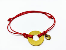 Classic Adjustable Bracelet with Brass Heart Charm