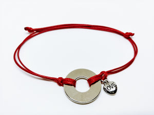 Classic Adjustable Bracelet with Nickel Heart Charm