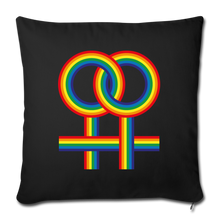 Lesbian Couple Throw Pillow Cover in Black 18” x 18” - black